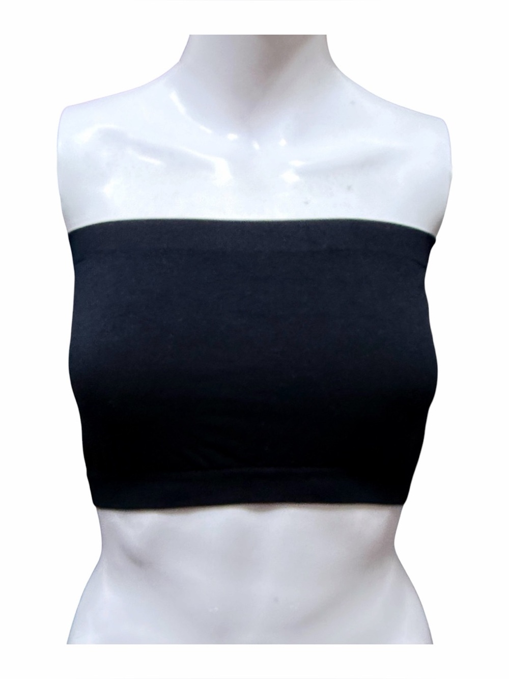 Colorful Brand Black Tube Top Bra Strapless Bralette Stretch One Size NWT